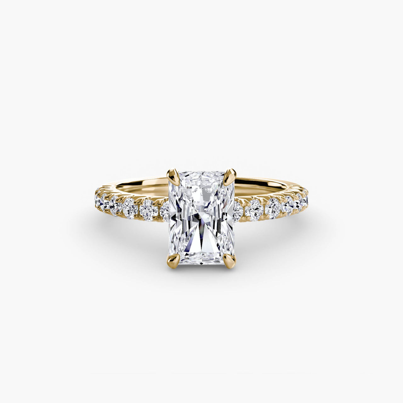 14K Yellow Gold / Radiant Solitaire with Pavé 6