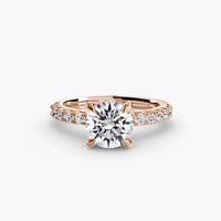 Thumbnail for 14K Rose Gold / Round Solitaire with Pavé 6