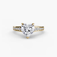 Thumbnail for 14K Yellow Gold / Heart Solitaire with Pavé 7