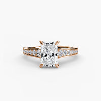 Thumbnail for 14K Rose Gold / Radiant Solitaire with Pavé 7