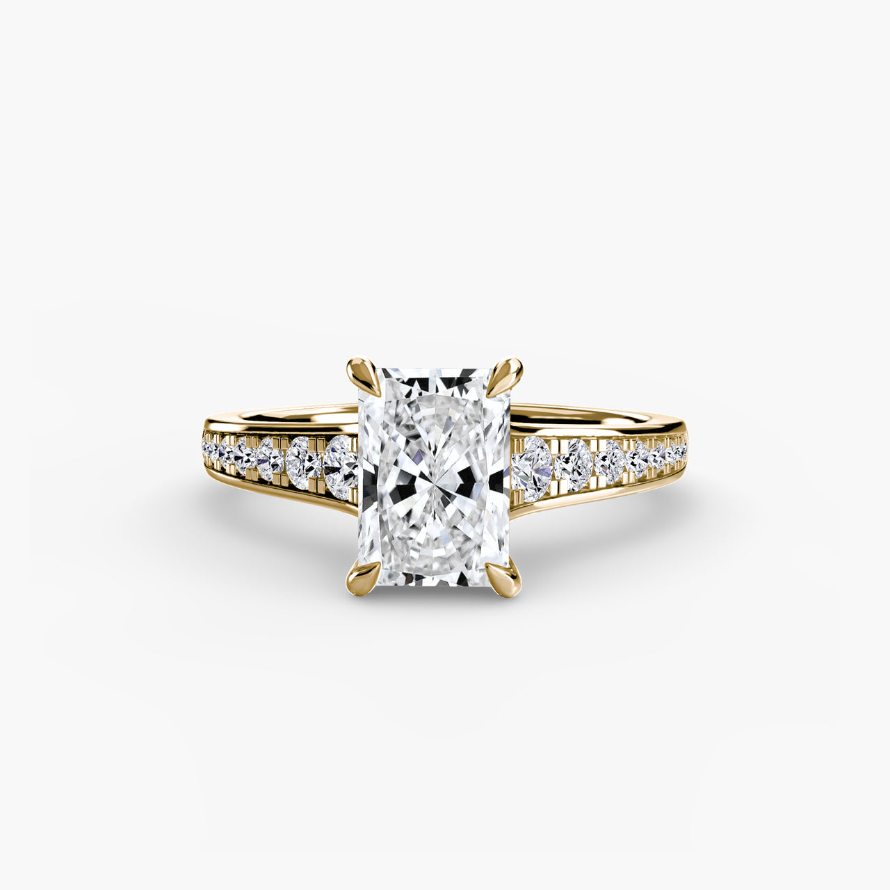 14K Yellow Gold / Radiant Solitaire with Pavé 7