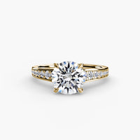Thumbnail for 14K Yellow Gold / Round Solitaire with Pavé 7
