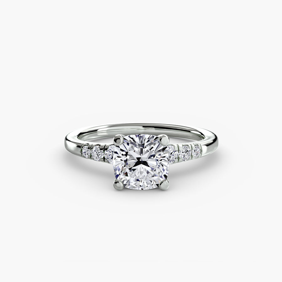 Solitaire with Shoulder Accents
