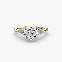 Thumbnail for 14K Yellow Gold / Heart Solitaire with Shoulder Accents 2