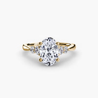 Thumbnail for 14K Yellow Gold / Oval Solitaire with Shoulder Accents 2