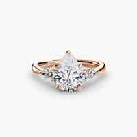 Thumbnail for 14K Rose Gold / Pear Solitaire with Shoulder Accents 2