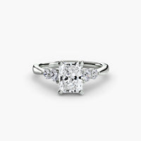 Thumbnail for 14K White Gold / Radiant Solitaire with Shoulder Accents 2
