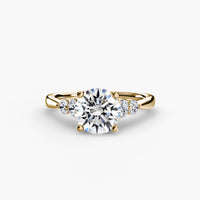 Thumbnail for 14K Yellow Gold / Round Solitaire with Shoulder Accents 2