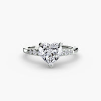 Thumbnail for 14K White Gold / Heart Solitaire with Shoulder Accents