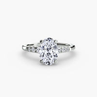 Thumbnail for 14K White Gold / Oval Solitaire with Shoulder Accents