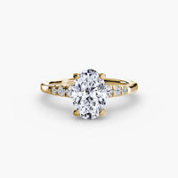 Thumbnail for 14K Yellow Gold / Oval Solitaire with Shoulder Accents