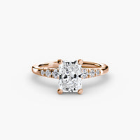 Thumbnail for 14K Rose Gold / Radiant Solitaire with Shoulder Accents