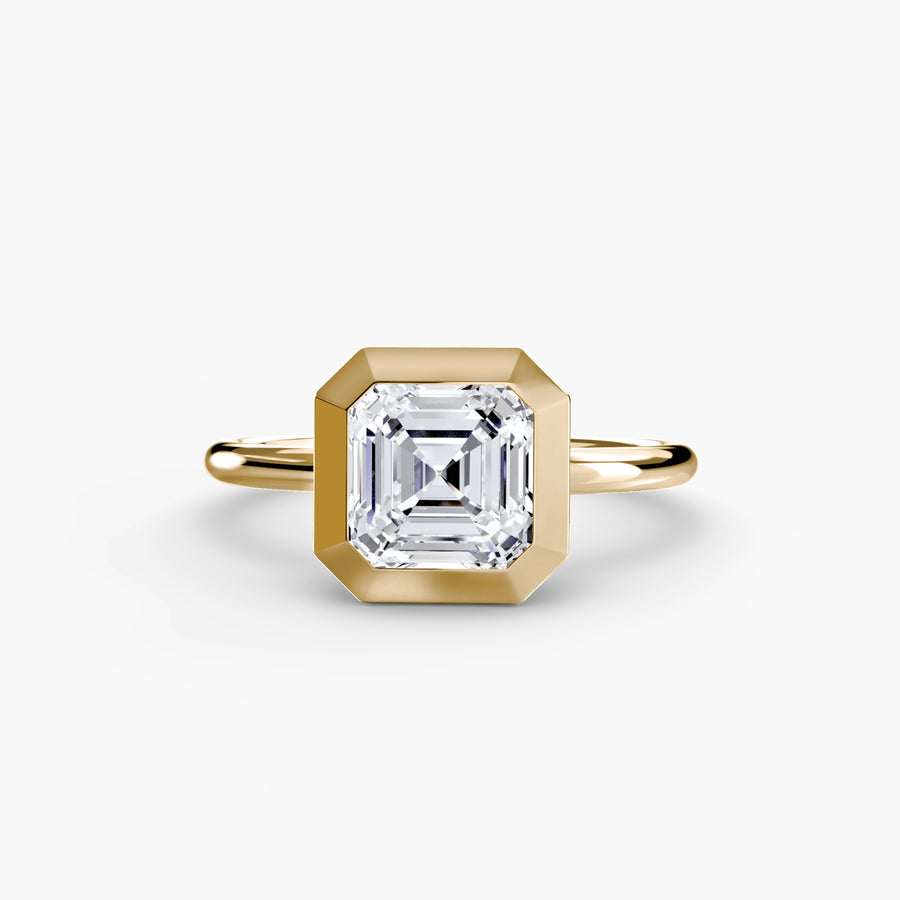 14K Yellow Gold / Asscher The Bezel Set Solitaire