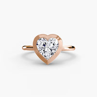 Thumbnail for 14K Rose Gold / Heart The Bezel Set Solitaire