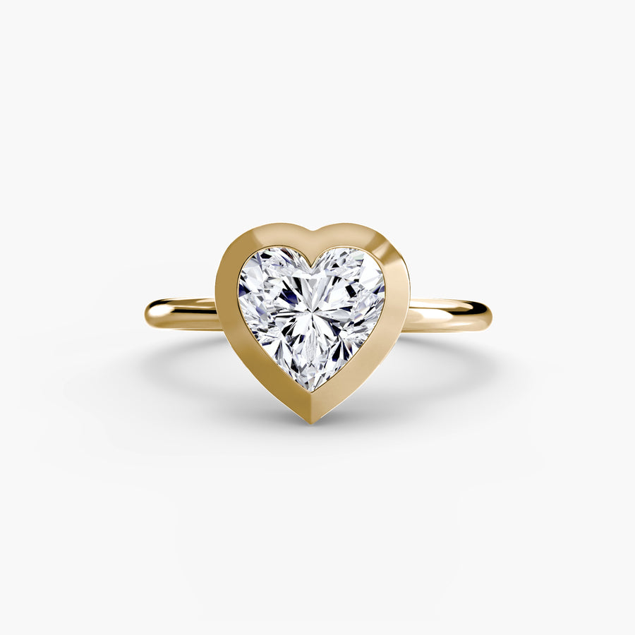 14K Yellow Gold / Heart The Bezel Set Solitaire