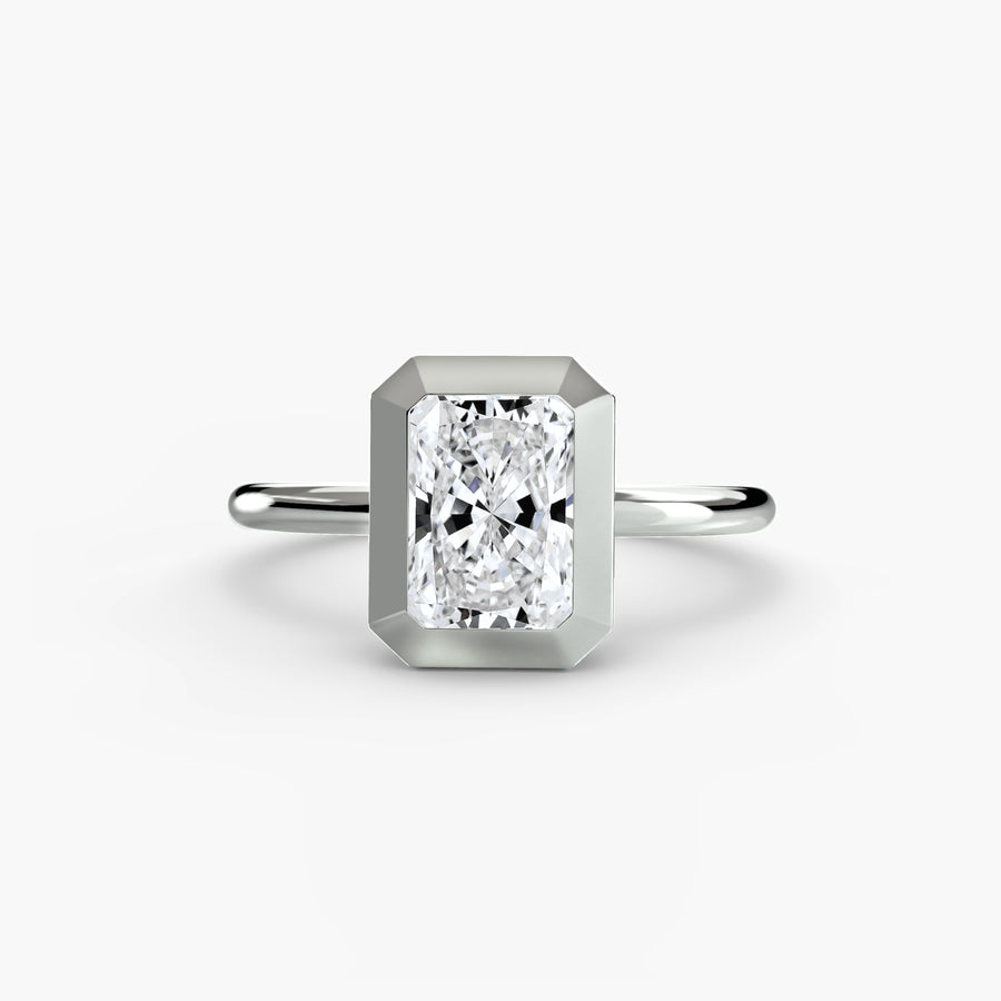 14K White Gold / Radiant The Bezel Set Solitaire