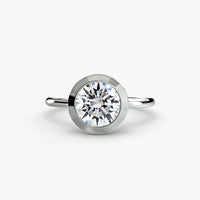 Thumbnail for 14K White Gold / Round The Bezel Set Solitaire