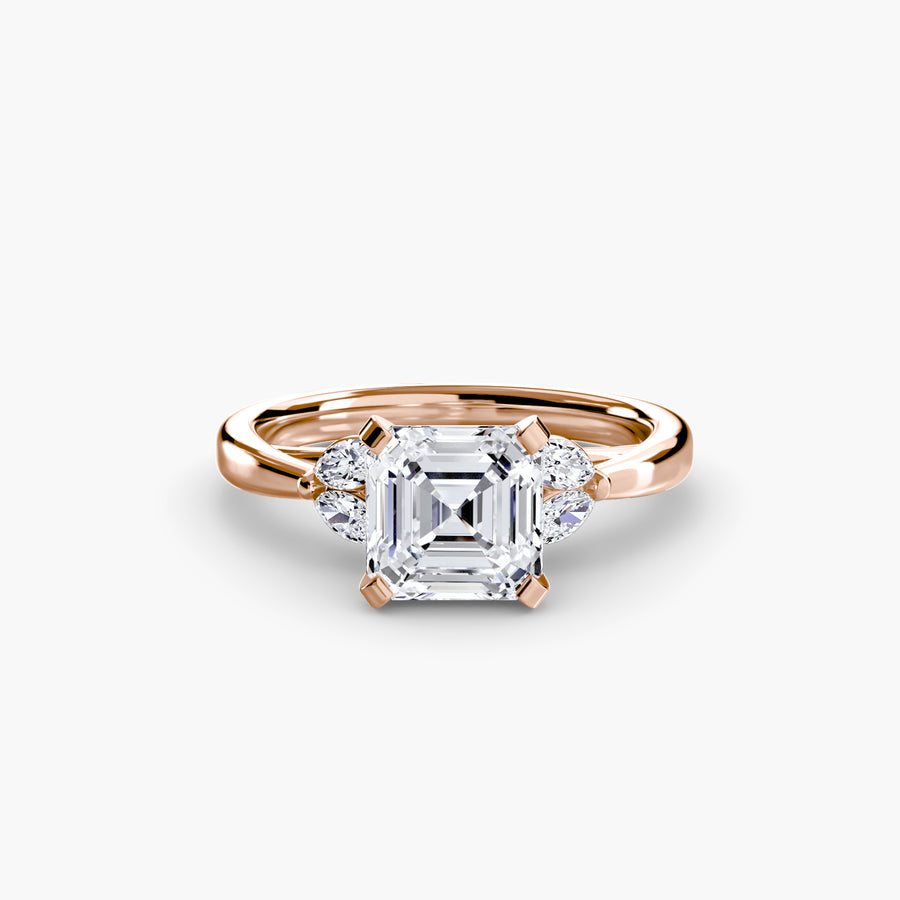 14K Rose Gold / Asscher The Celestial Cluster Ring 2