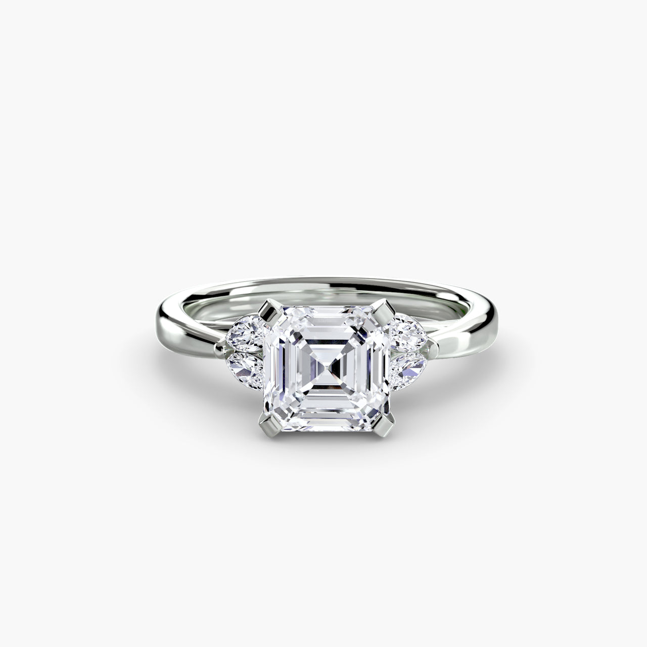 14K White Gold / Asscher The Celestial Cluster Ring 2