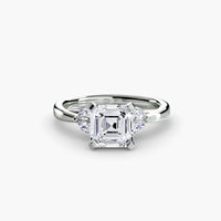 Thumbnail for 14K White Gold / Asscher The Celestial Cluster Ring 2
