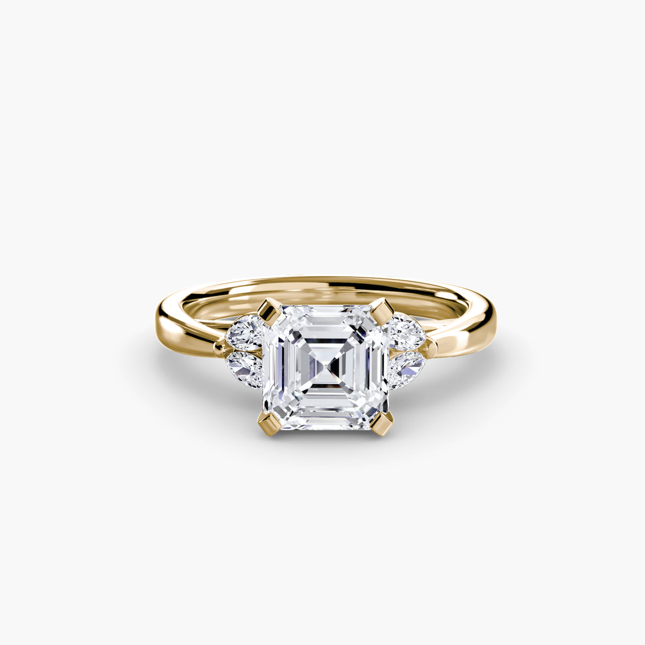 14K Yellow Gold / Asscher The Celestial Cluster Ring 2
