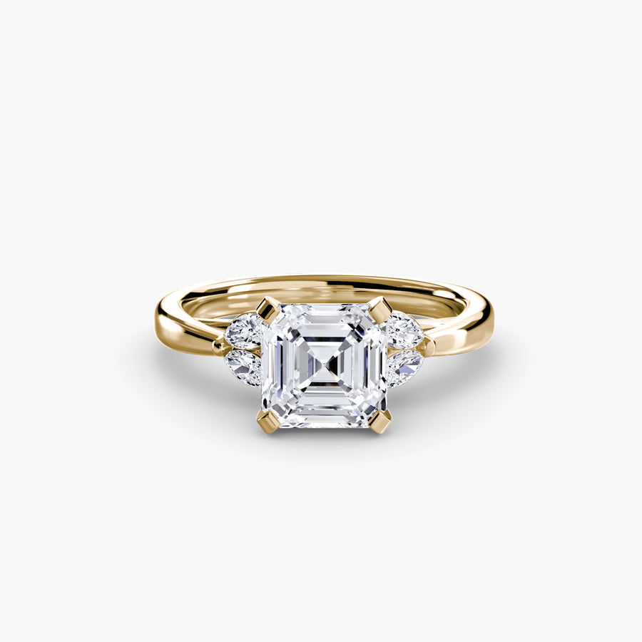 14K Yellow Gold / Asscher The Celestial Cluster Ring 2