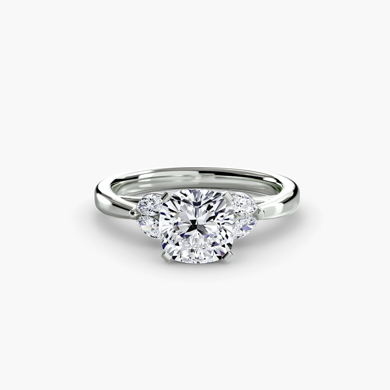 14K White Gold / Cushion The Celestial Cluster Ring 2
