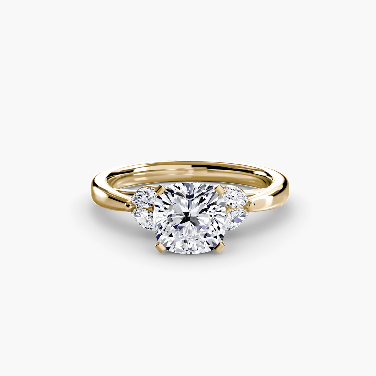 14K Yellow Gold / Cushion The Celestial Cluster Ring 2