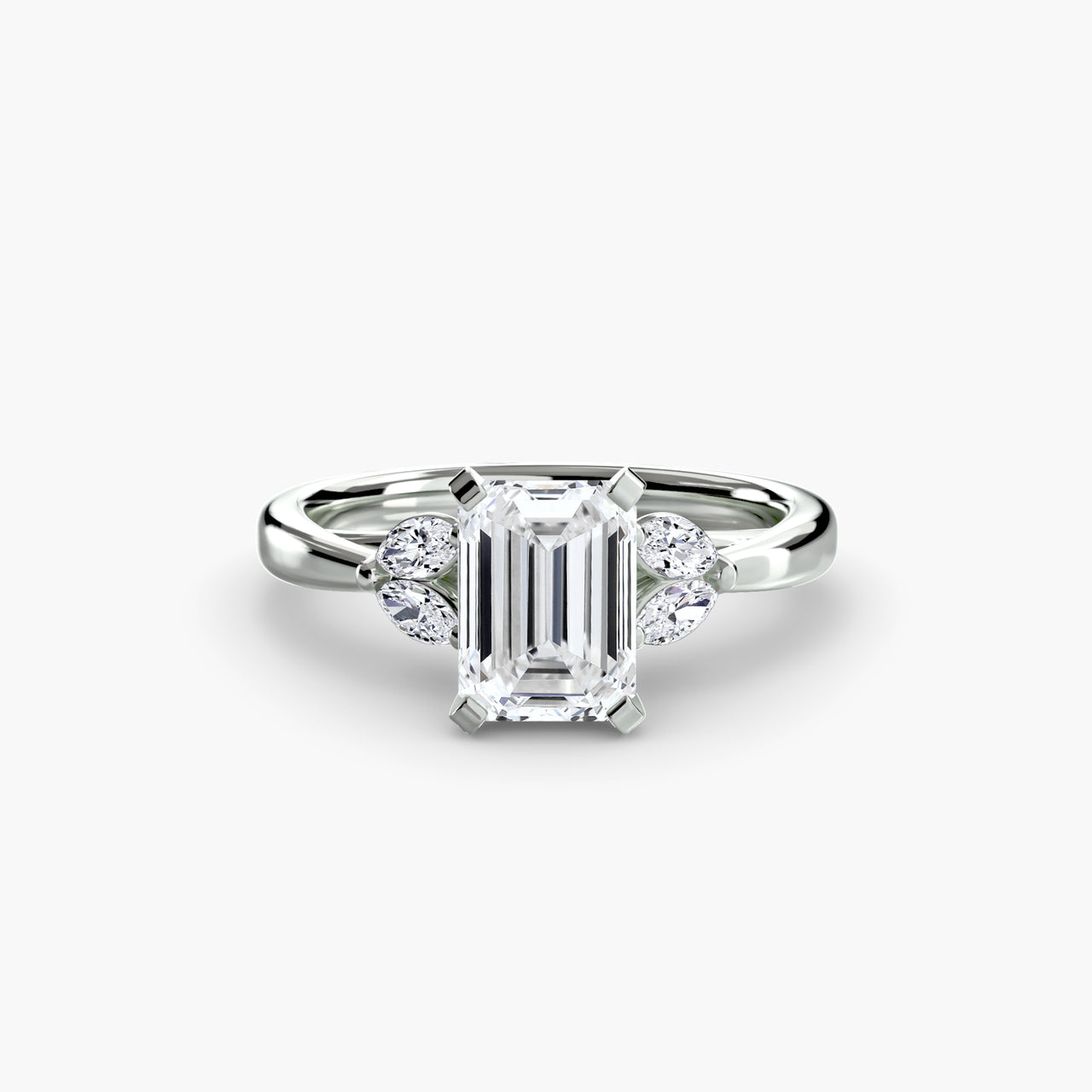 14K White Gold / Emerald The Celestial Cluster Ring 2