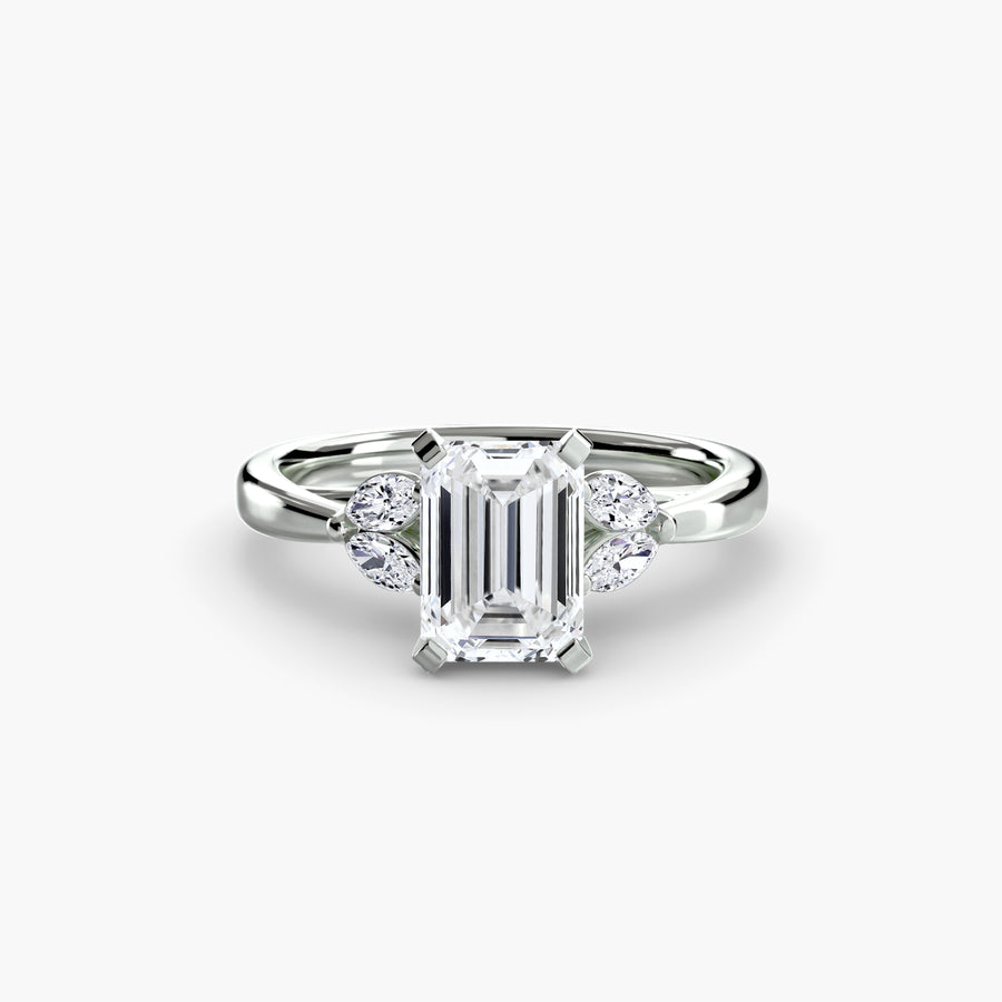 14K White Gold / Emerald The Celestial Cluster Ring 2