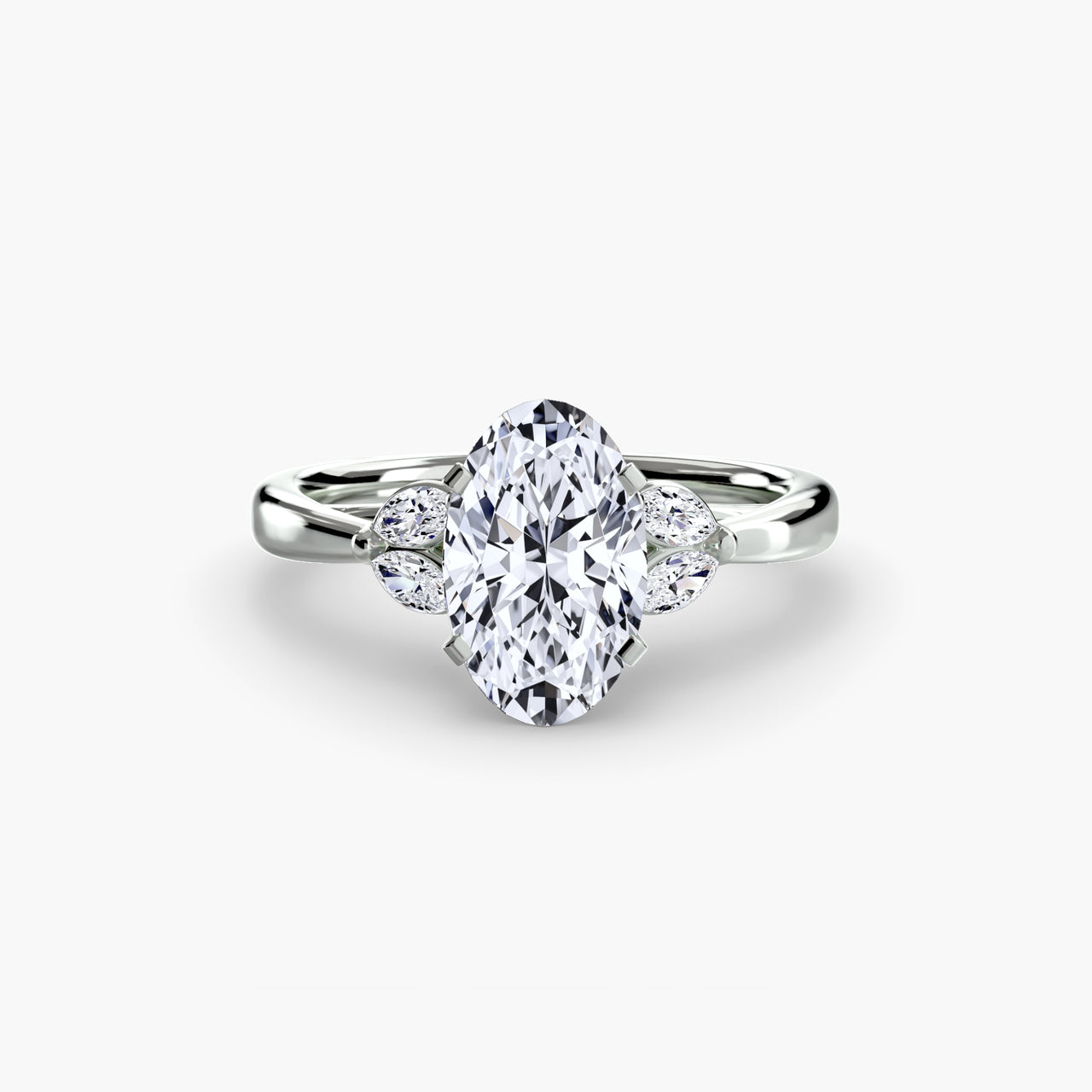 14K White Gold / Oval The Celestial Cluster Ring 2