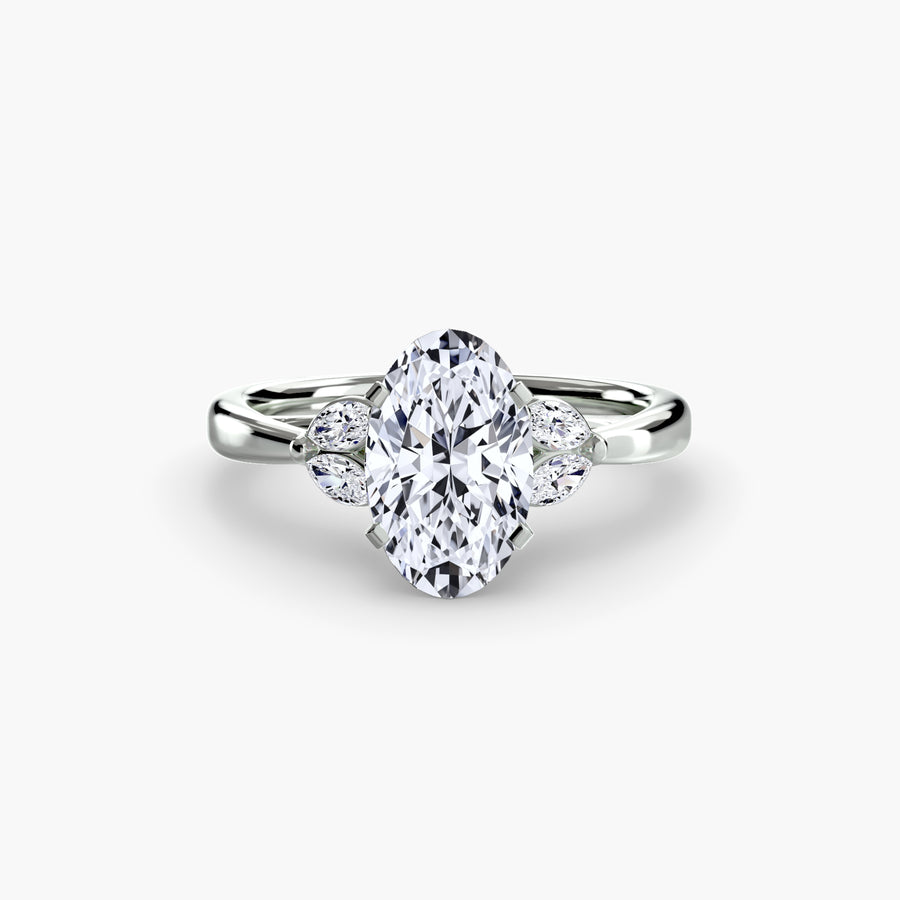 14K White Gold / Oval The Celestial Cluster Ring 2