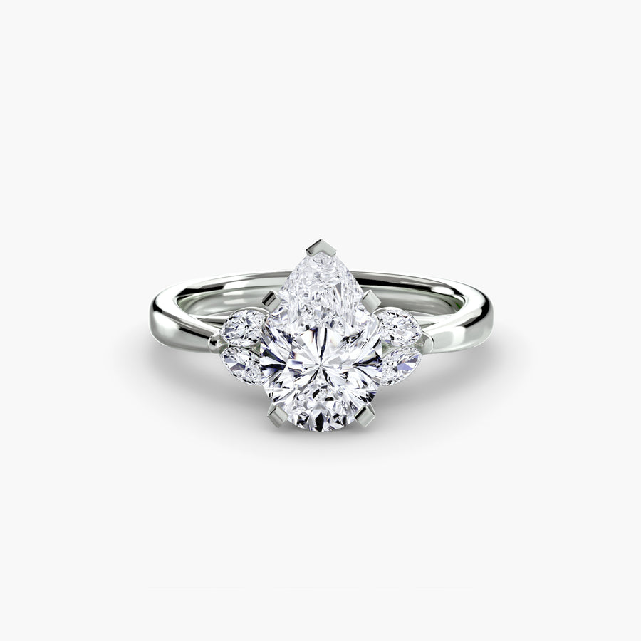 14K White Gold / Pear The Celestial Cluster Ring 2