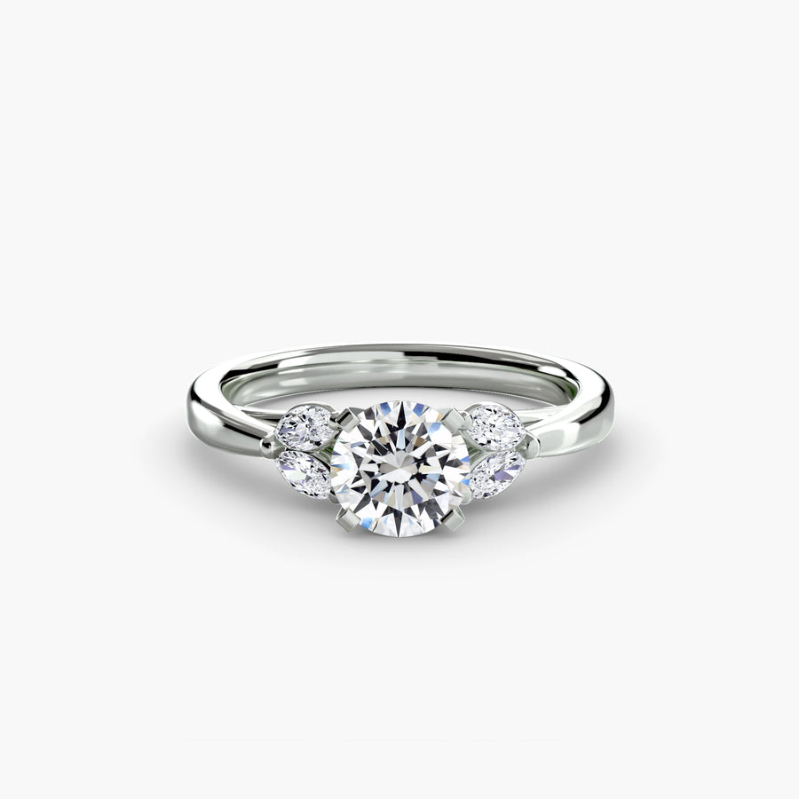 14K White Gold / Round The Celestial Cluster Ring 2