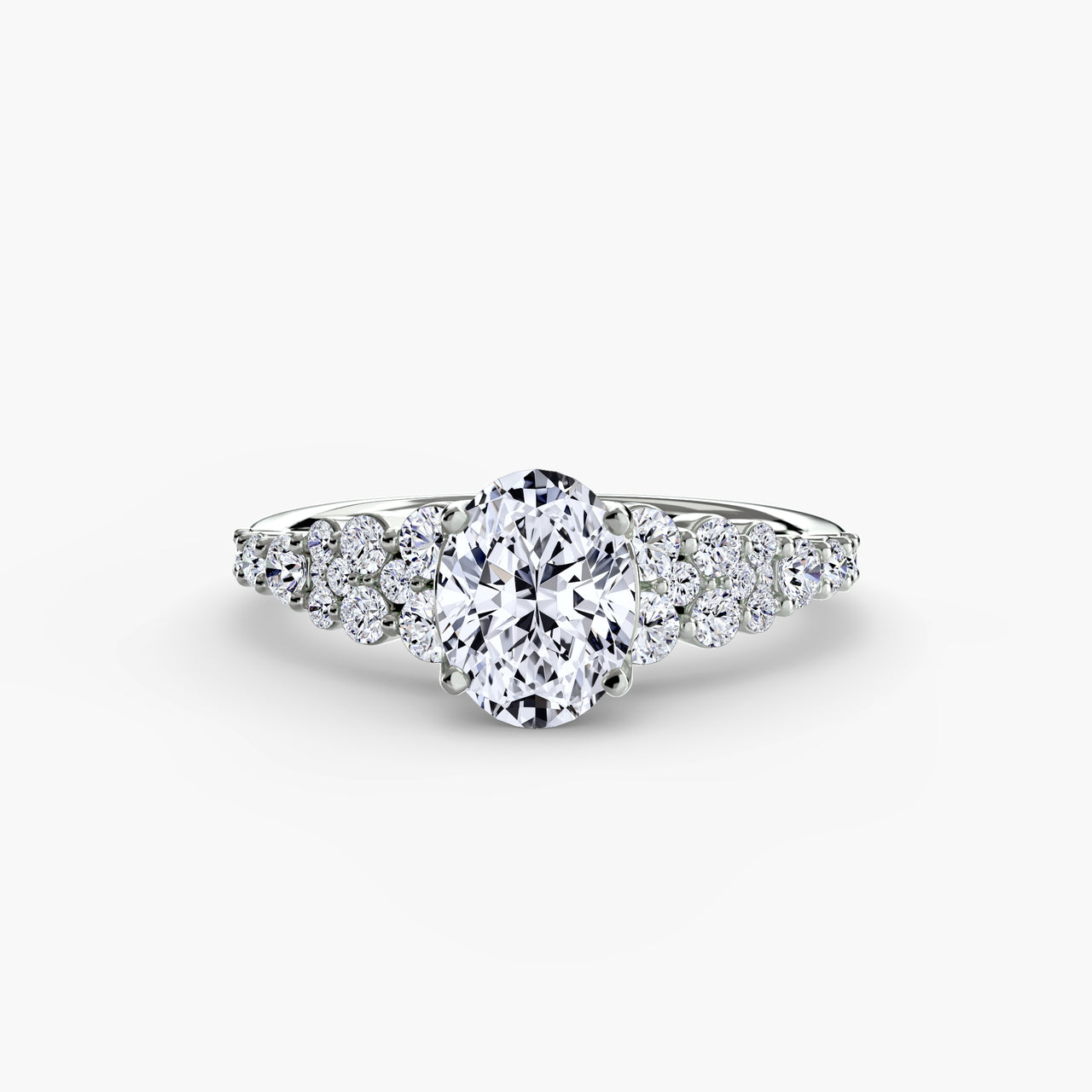 14K White Gold / Oval The Celestial Cluster Ring