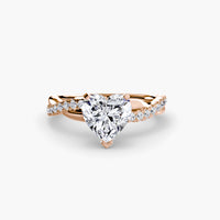 Thumbnail for 14K Rose Gold / Heart The Emerald Twist Pavé Ring