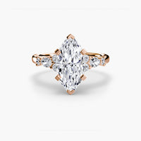 Thumbnail for 14K Rose Gold / Marquise The Floral Accent Solitaire