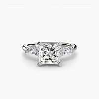 Thumbnail for 14K White Gold / Princess The Floral Accent Solitaire
