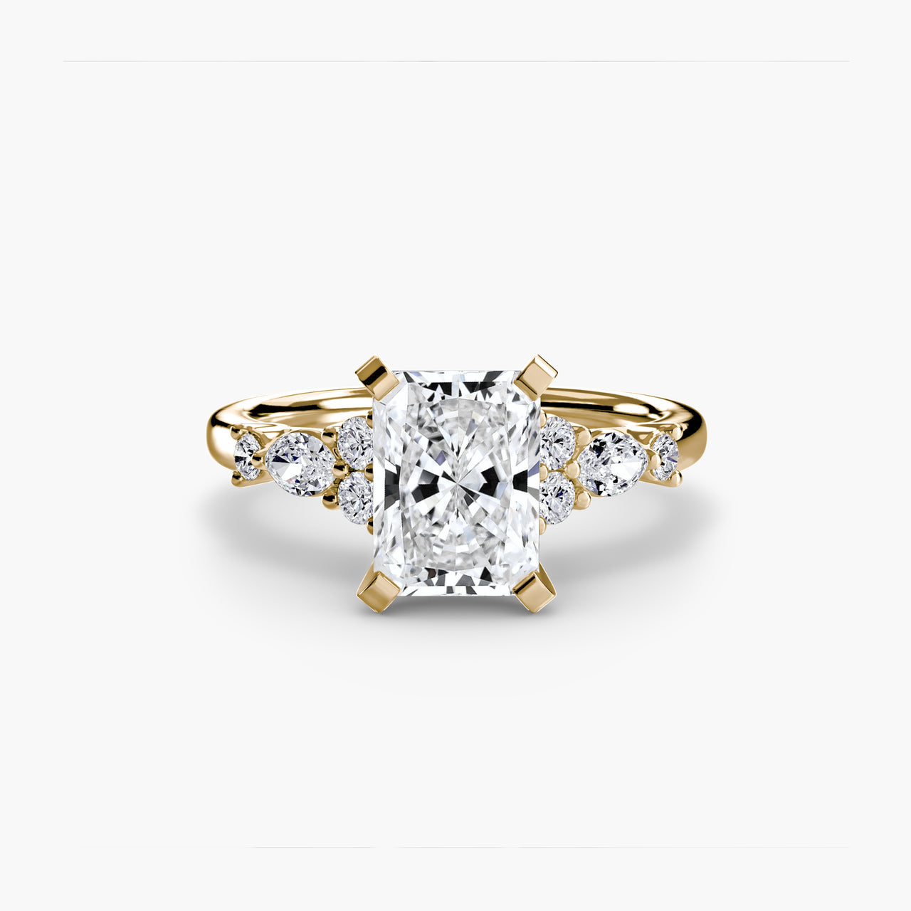 14K Yellow Gold / Radiant The Floral Accent Solitaire