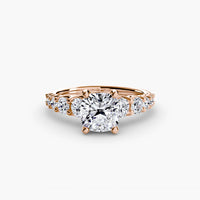 Thumbnail for 14K Rose Gold / Cushion The Graduated Accent Ring