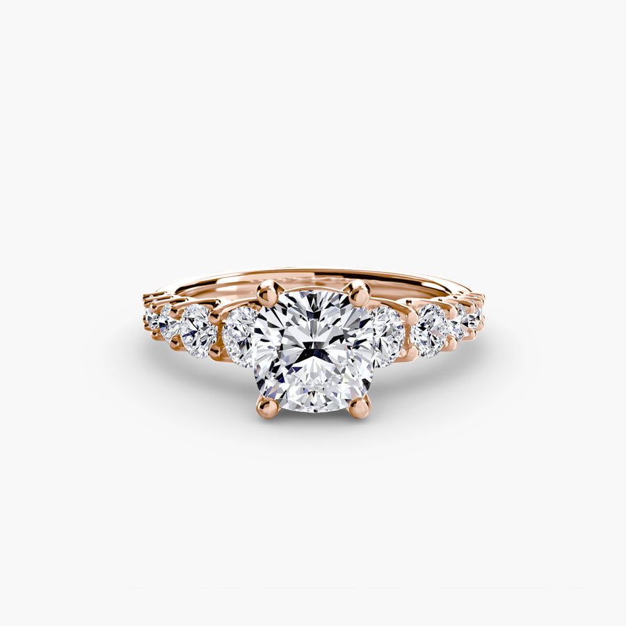 14K Rose Gold / Cushion The Graduated Accent Ring
