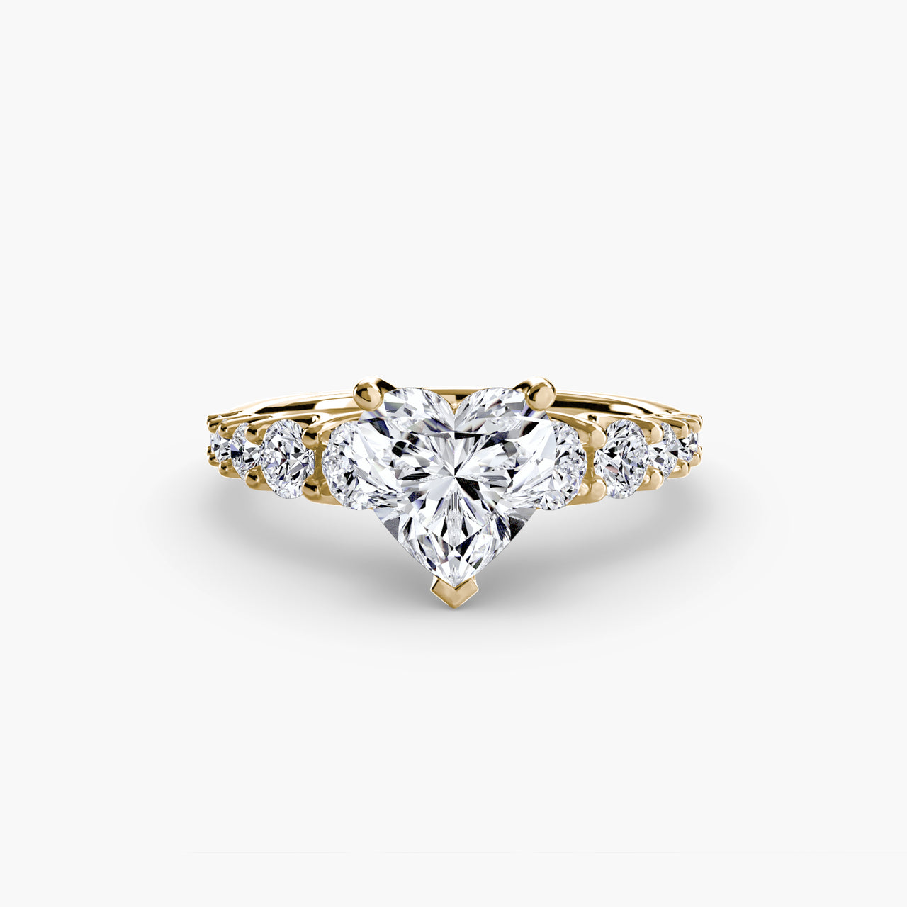 14K Yellow Gold / Heart The Graduated Accent Ring