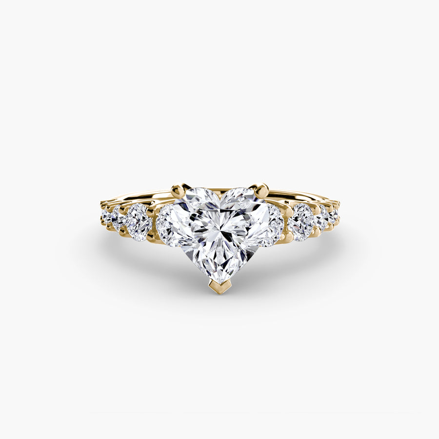 14K Yellow Gold / Heart The Graduated Accent Ring