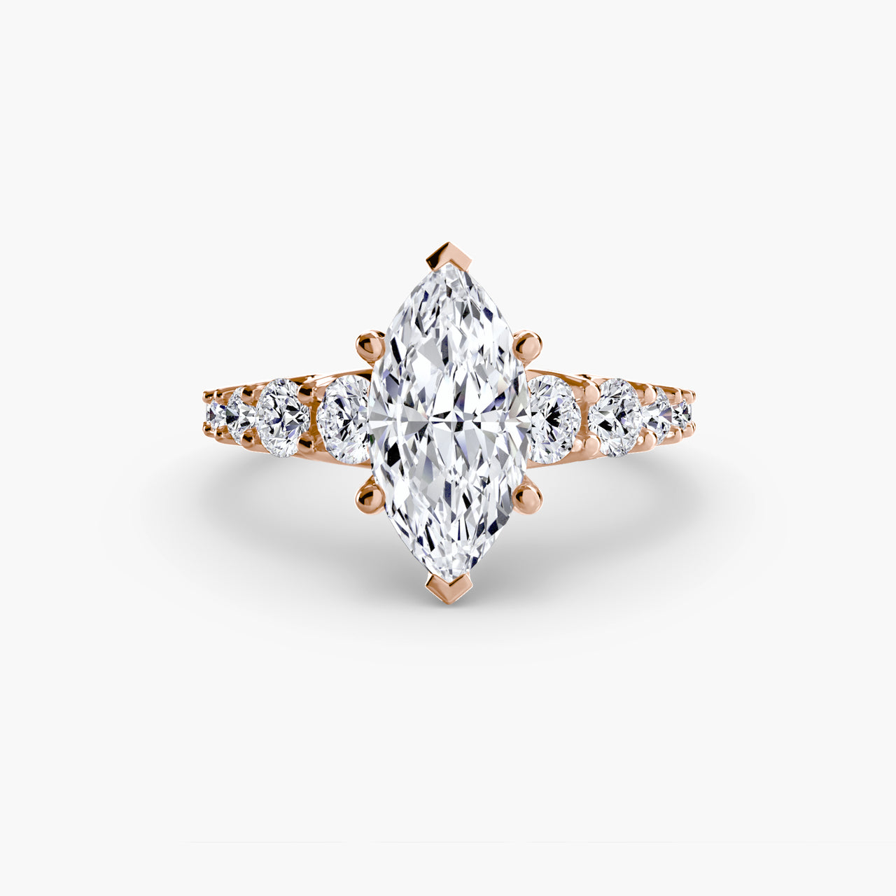 14K Rose Gold / Marquise The Graduated Accent Ring