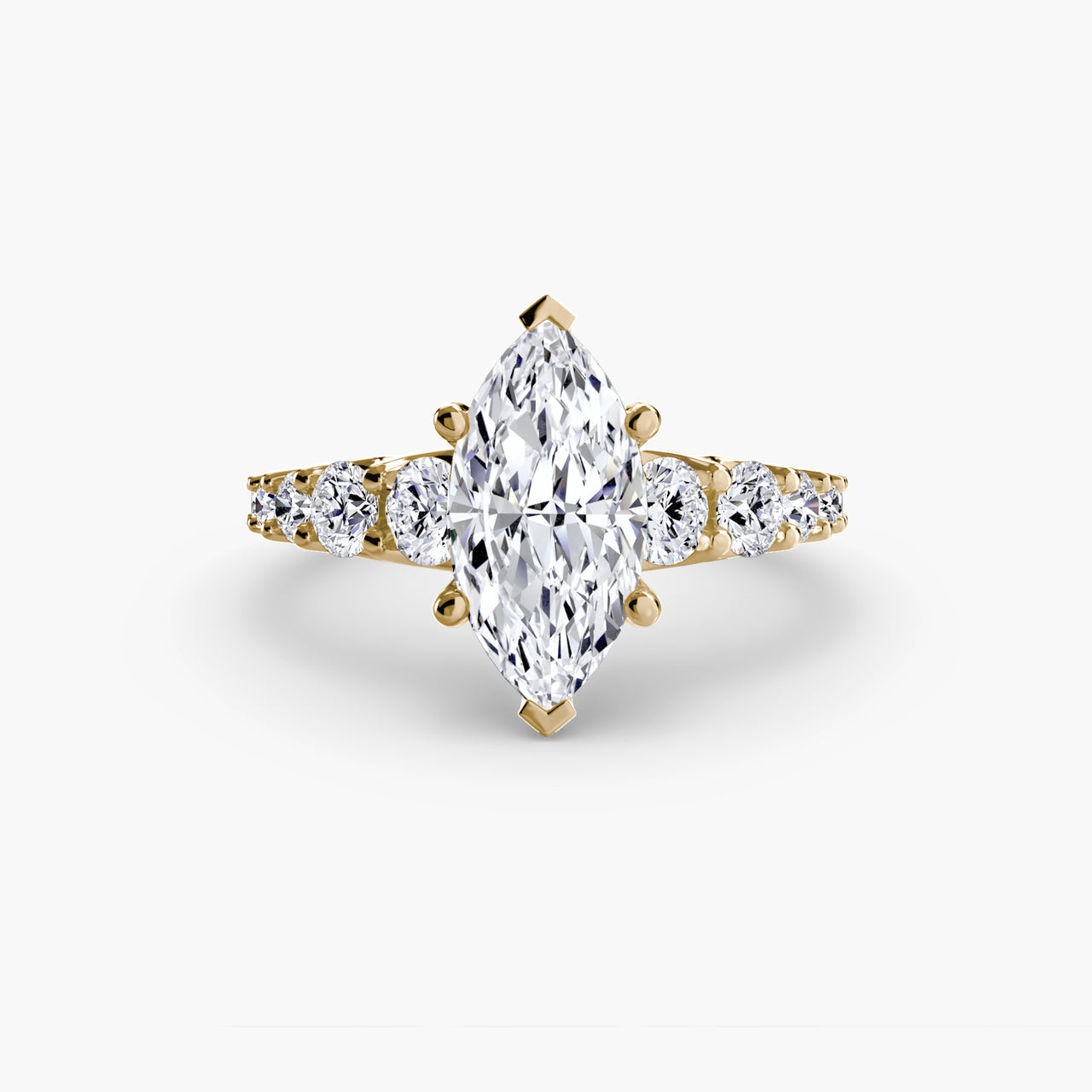 14K Yellow Gold / Marquise The Graduated Accent Ring