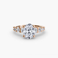 Thumbnail for 14K Rose Gold / Oval The Graduated Accent Ring