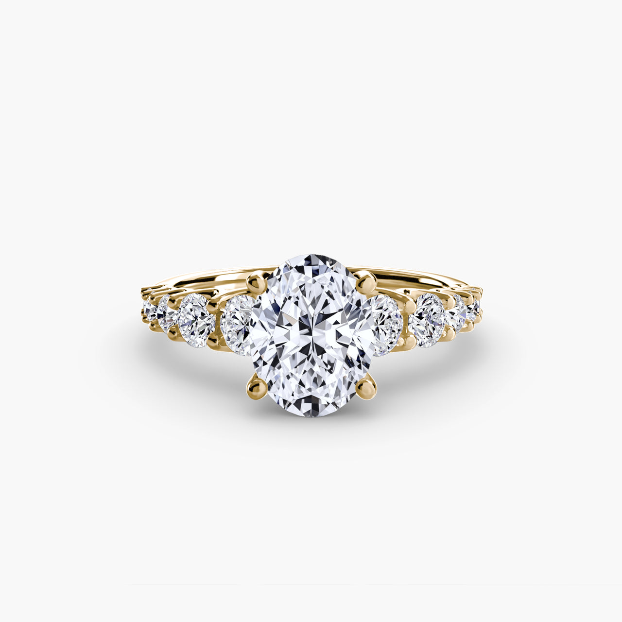 14K Yellow Gold / Oval The Graduated Accent Ring