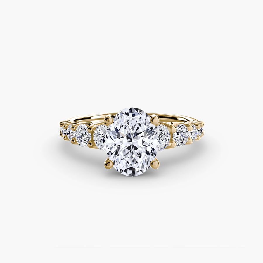 14K Yellow Gold / Oval The Graduated Accent Ring