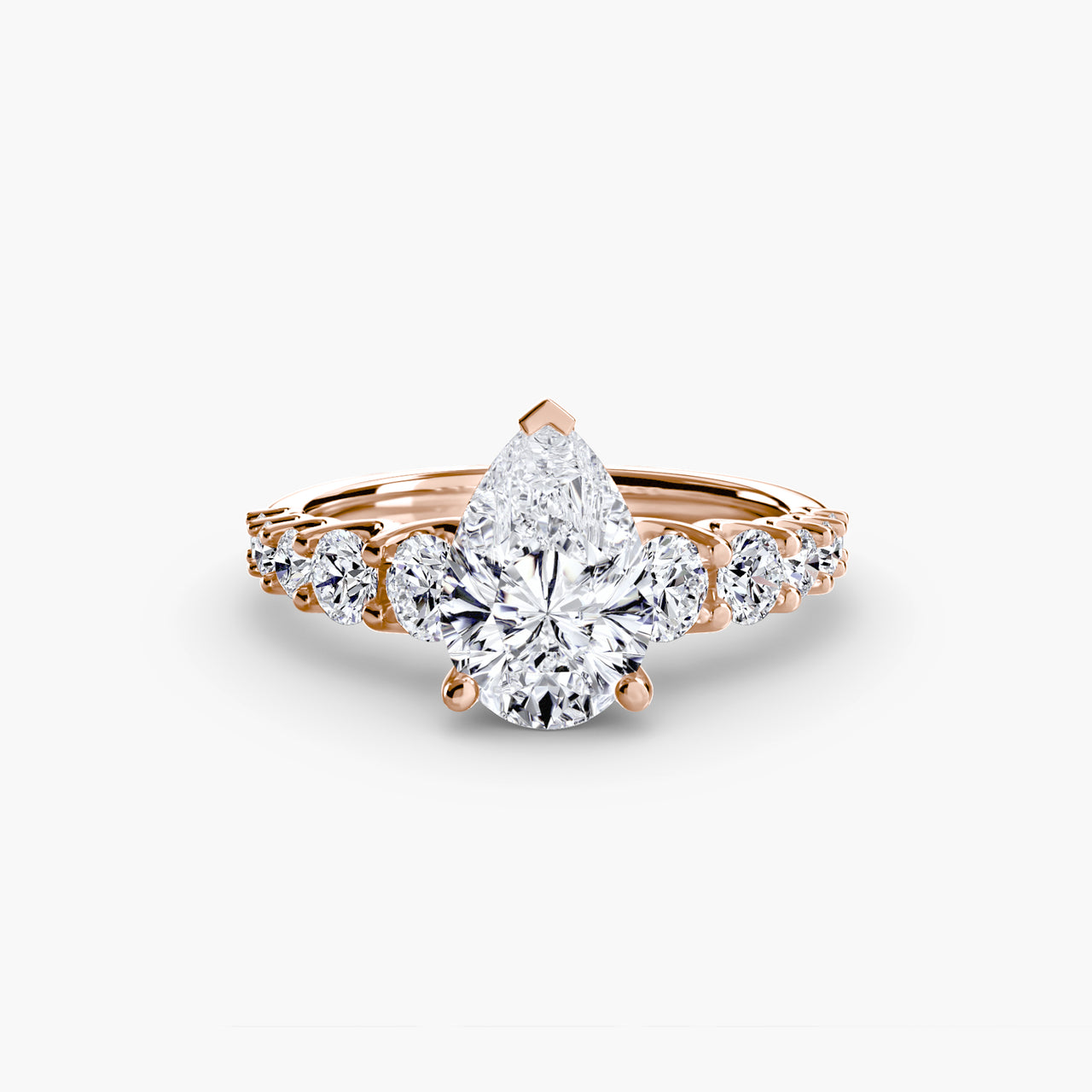 14K Rose Gold / Pear The Graduated Accent Ring