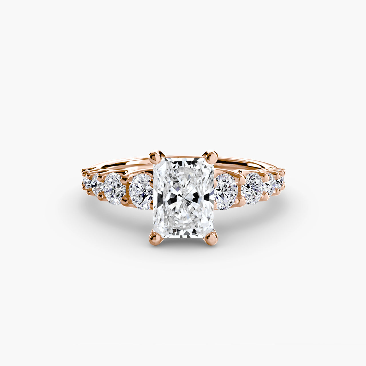 14K Rose Gold / Radiant The Graduated Accent Ring